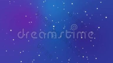 带有淡粉色恒星的紫色蓝色渐变背景的银河动画